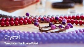  Presentation with jewelry - Beautiful slides featuring woman-making-jewelry-at-home backdrop and a violet colored foreground