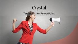  Presentation with announcement - Slides consisting of making loud announcement mixed media background and a light gray colored foreground