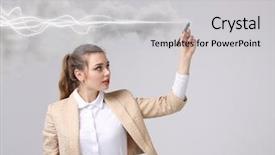  Presentation with effect - Theme having woman making magic effect - flash background and a  colored foreground