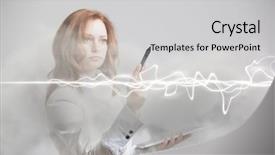  Presentation with effect - Audience pleasing PPT theme consisting of woman making magic effect - flash backdrop and a  colored foreground
