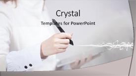  Presentation with renewable energy atmospheric pollution concept - Audience pleasing slide set consisting of woman making magic effect - flash backdrop and a light gray colored foreground