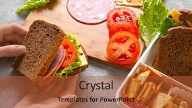  Presentation with sandwich - Cool new presentation with woman making tasty sandwich backdrop and a red colored foreground