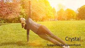  Presentation with yoga sutra - Colorful theme enhanced with woman making yoga in summer backdrop and a gold colored foreground
