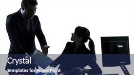  Presentation with dispute - Beautiful slide deck featuring woman man couple dispute conflict backdrop and a navy blue colored foreground