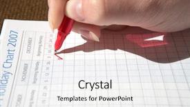  Presentation with red christmas holiday illustration - Presentation consisting of woman marking a holiday date background and a white colored foreground