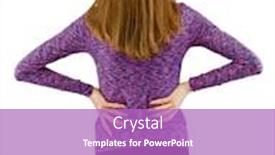  Presentation with back pain - PPT layouts featuring woman-massaging-back-pain background and a purple colored foreground