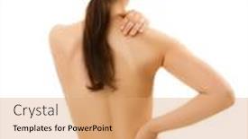  Presentation with back pain - Cool new slides with woman-massaging-pain-back-isolated backdrop and a coral colored foreground