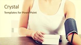  Presentation with measuring blood pressure in haitian - Slide deck with woman measures her blood pressure background and a cream colored foreground