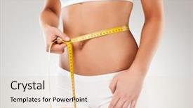  Presentation with slim body - Slide set having different cosmetics on blue background background and a teal colored foreground