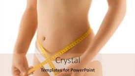  Presentation with slim body - Presentation theme having woman measuring her slim body isolated on white background and a coral colored foreground