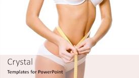 Presentation with healthy lifestyles - Amazing PPT layouts having woman measuring perfect shape of beautiful hips healthy lifestyles concept backdrop and a lemonade colored foreground