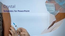  Presentation with diseases - Amazing PPT theme having woman-medical-doctor-in-special backdrop and a sky blue colored foreground