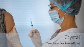  Presentation with diseases - Slide set consisting of woman-medical-doctor-in-special background and a light blue colored foreground