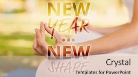  Presentation with new year - Colorful slides enhanced with woman meditating against new year backdrop and a lemonade colored foreground