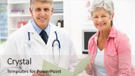  Presentation with woman menopause - Amazing slide set having woman menopause - doctor with female patient backdrop and a soft green colored foreground