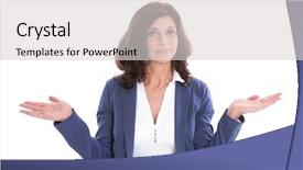  Presentation with female menstrual cycle - Cool new presentation design with woman menopause - isolated quizzically attractive senior female backdrop and a light gray colored foreground