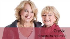  Presentation with pension - Slide deck with woman menopause - two caucasian older women background and a red colored foreground