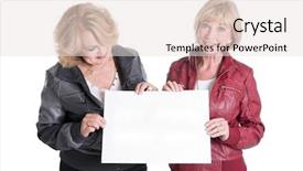  Presentation with menopause - PPT layouts having woman menopause - women standing with a sheet background and a lemonade colored foreground