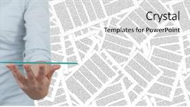  Presentation with business woman standing on maze - Audience pleasing slide deck consisting of woman mid section against document backdrop and a white colored foreground