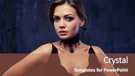  Presentation with fashion - Cool new presentation theme with woman model face with wing backdrop and a  colored foreground