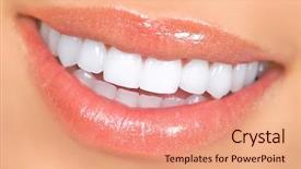  Presentation with mouth - Theme enhanced with woman mouth with great teeth background and a coral colored foreground