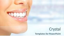  Presentation with mouth - Slide set featuring woman mouth with great teeth background and a cool aqua colored foreground