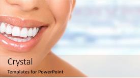  Presentation with ted bundy colorful 3d teeth - PPT layouts having woman mouth with great teeth background and a coral colored foreground