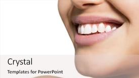  Presentation with health care - Cool new presentation theme with woman mouth with great teeth backdrop and a lemonade colored foreground