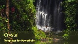  Presentation with waterfall woman - Theme consisting of woman-near-labuhan-kebo-waterfall background and a tawny brown colored foreground