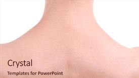  Presentation with neck 3d - Colorful slides enhanced with woman neck and shoulders close backdrop and a lemonade colored foreground