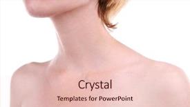  Presentation with neck bones - Amazing slide deck having woman neck and shoulders close backdrop and a lemonade colored foreground