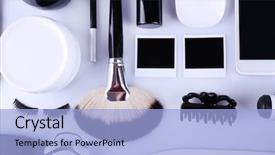  Presentation with light - Presentation design enhanced with woman objects on light background background and a light blue colored foreground