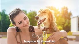  Presentation with morning sunrise - Amazing slide set having woman-of-runner-and-dog backdrop and a coral colored foreground