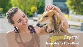  Presentation with morning sunrise - Amazing slide set having woman-of-runner-and-dog backdrop and a coral colored foreground