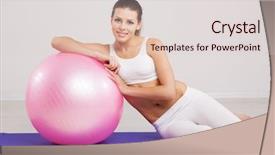  Presentation with gym ball - Audience pleasing PPT layouts consisting of woman on a fitness ball backdrop and a lemonade colored foreground