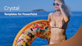  Presentation with croatia - PPT theme enhanced with woman-on-a-rocky-beach background and a teal colored foreground