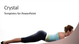  Presentation with basic - Presentation design featuring woman on abdominals workout basic background and a white colored foreground