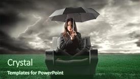  Presentation with lost - Slide set enhanced with woman on an armchair lost background and a tawny brown colored foreground