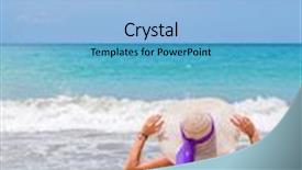  Presentation with virgin islands - Amazing presentation having woman on beach with and hat in virgin islands backdrop and a light blue colored foreground