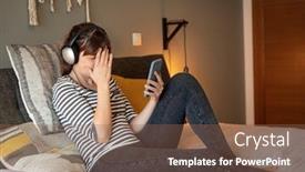  Presentation with symptoms - Amazing theme having woman-on-bed-at-phone backdrop and a tawny brown colored foreground