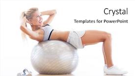  Presentation with fitness - Beautiful slides featuring woman on fitness ball backdrop and a white colored foreground