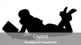  Presentation with clipping - Beautiful slides featuring woman on floor reading book backdrop and a  colored foreground