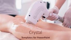  Presentation with hair care - Presentation theme enhanced with woman-on-laser-hair-removal background and a coral colored foreground