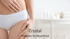  Presentation with light - PPT layouts consisting of woman on light blurred background background and a coral colored foreground