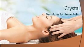  Presentation with resort - Colorful slides enhanced with woman on resort getting head backdrop and a  colored foreground