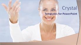  Presentation with summer holiday - Colorful slide deck enhanced with woman on summer holiday backdrop and a sky blue colored foreground