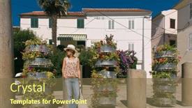  Presentation with tour - Beautiful slide set featuring woman-on-vacation-old-city backdrop and a tawny brown colored foreground