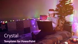  Presentation with normal - Slide deck consisting of woman-on-video-call-celebrating background and a wine colored foreground