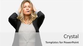  Presentation with call center - Audience pleasing theme consisting of woman operator from call center backdrop and a  colored foreground