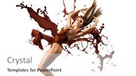  Presentation with chocolate milk - Slide set consisting of woman-or-modern-dancer background and a white colored foreground